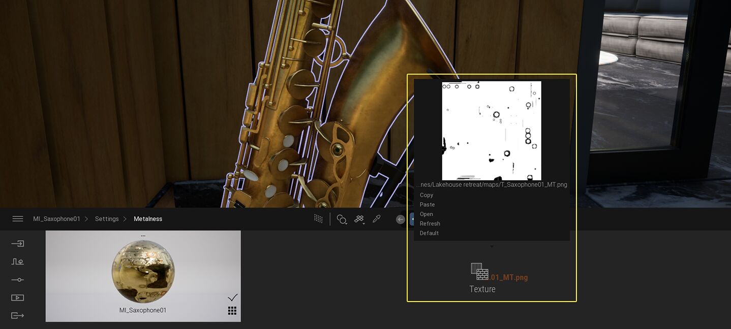 Metallic texture map